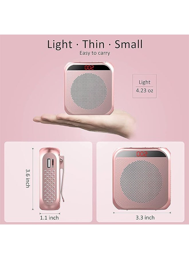 HAVEN Portable Rechargeable Voice Amplifier with Wired Microphone Headset, Loudspeaker for Teachers, Tour Guides, Coaches, Metting, Yoga, Fitness - Rose Gold - Image 4