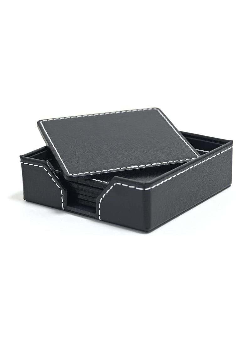 FIS طقم مكتب تنفيذي من FIS مصنوع من الجلد الأسود مكون من 9 قطع FSDSEXB221BK - Image 3