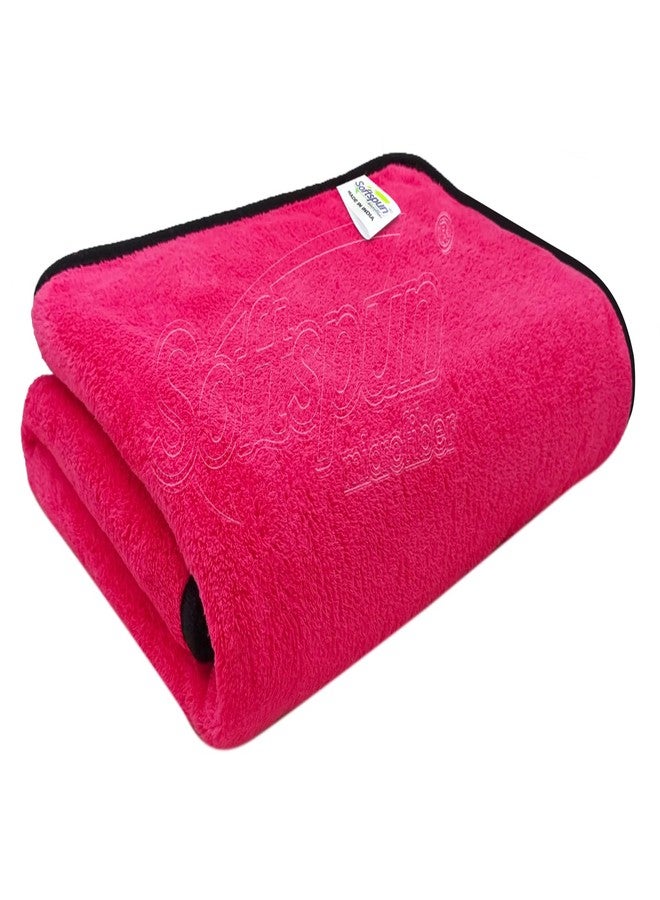 SOFTSPUN Microfiber Baby Bath Towel 1 Pc, Pink | Super Soft & Comfortable for Babies Ultra Absorbent Quick Drying Large Size Towel - Image 1