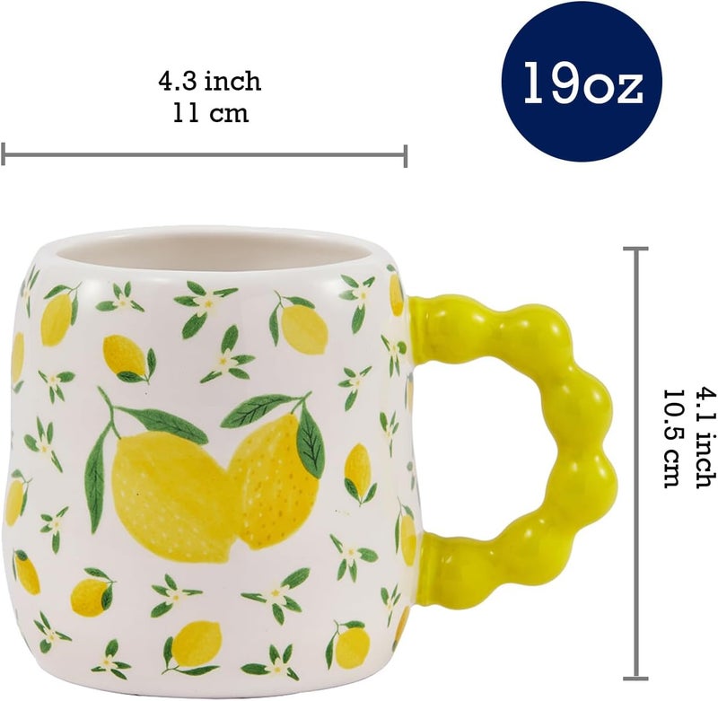 Bico Cartoon Fruit Pop Ceramic Mugs Set of 4 for Coffee Tea Drinks Microwave  Dishwasher Safe - Image 2