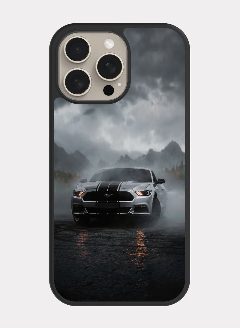 بكسلات كفر ايفون 15 برو ماكس فورد موستنج فضية اسود - Image 1