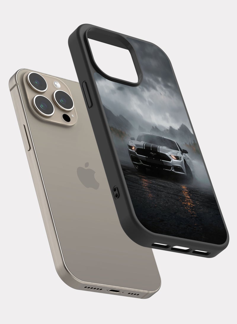 بكسلات كفر ايفون 15 برو ماكس فورد موستنج فضية اسود - Image 2