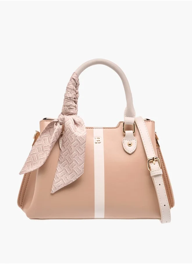 Flora Bella By Shoexpress Womens Colourblock Tote Bag With Zip Closure And Scarf Detail