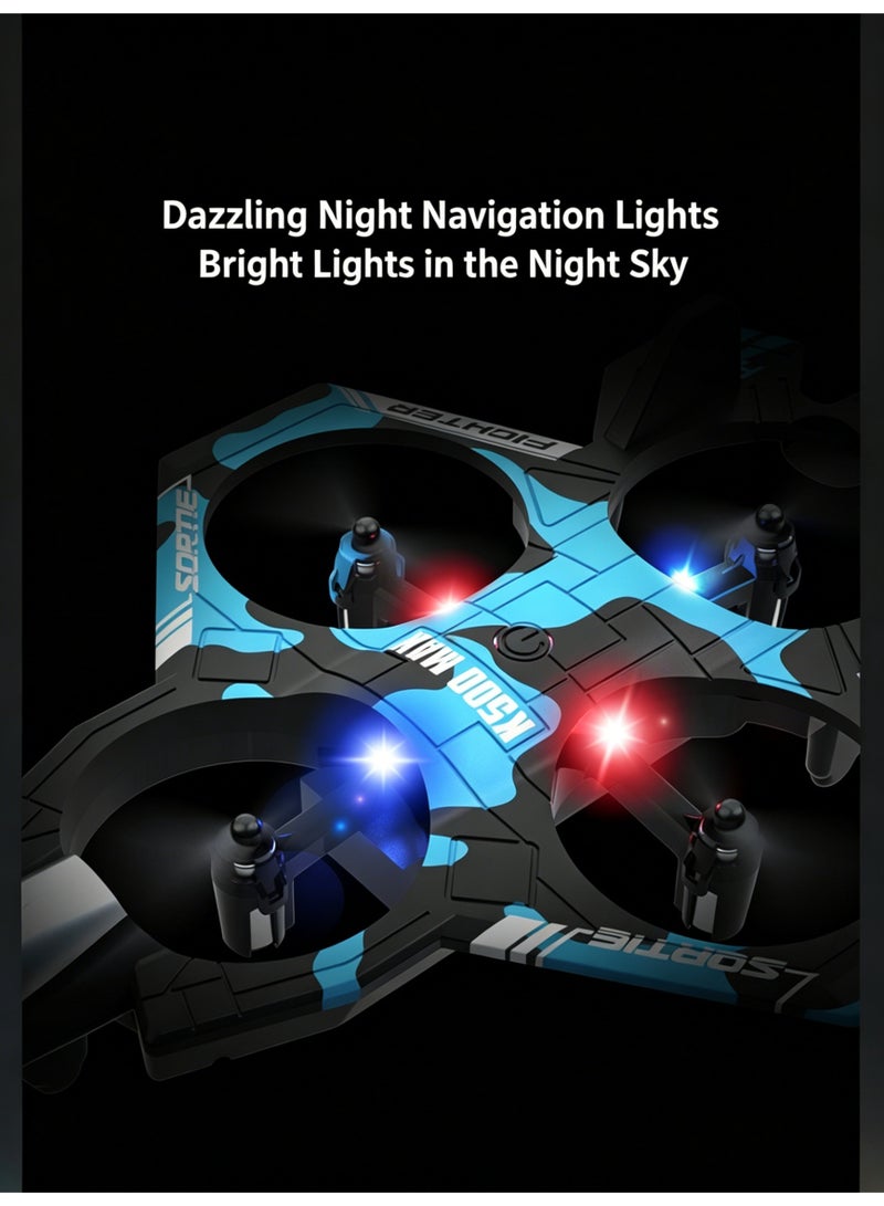 Fighter Jet RC Drone For Kids With 2 Modular Batteries Altitude Hold One Key Takeoff Landing Stunt Quadcopter With LED Light Remote Control Airplane Toy For Boys Beginners Gift - Image 3