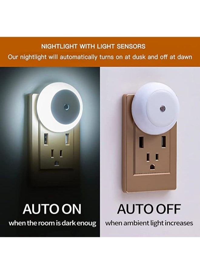 EasyLife - Night Light Plug into Wall, Nightlight with Dusk to Dawn Sensor, 0.5W LED Night Light for Kids Room, Baby Night Light, Bathroom Night Light, Stair Lights, Hallway Light - Image 1