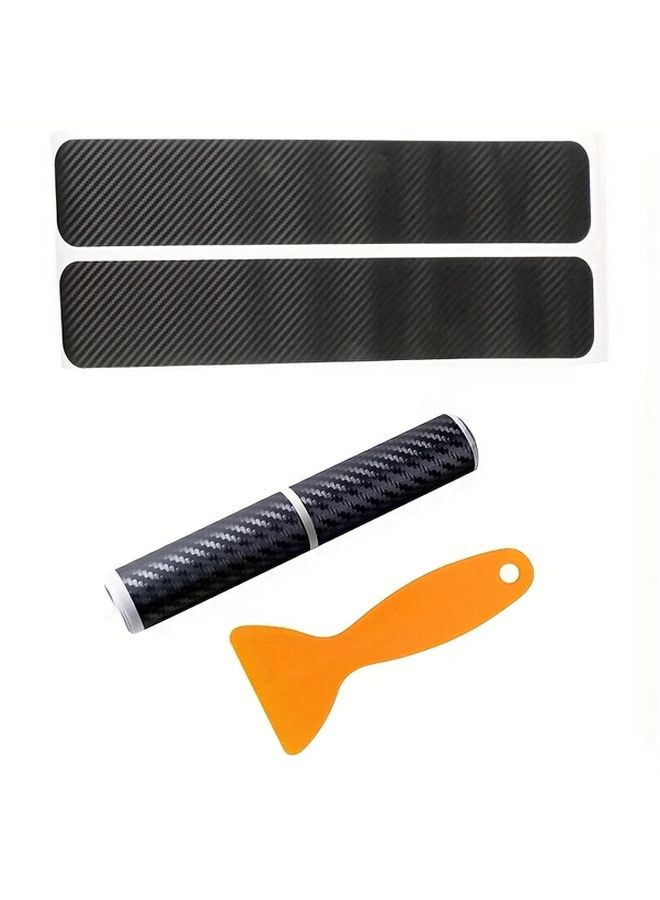 Universal 3D Carbon Fiber Car Door Sill Protector Stickers 1 Set Black - Image 4