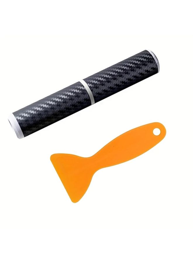 Universal 3D Carbon Fiber Car Door Sill Protector Stickers 1 Set Black - Image 3