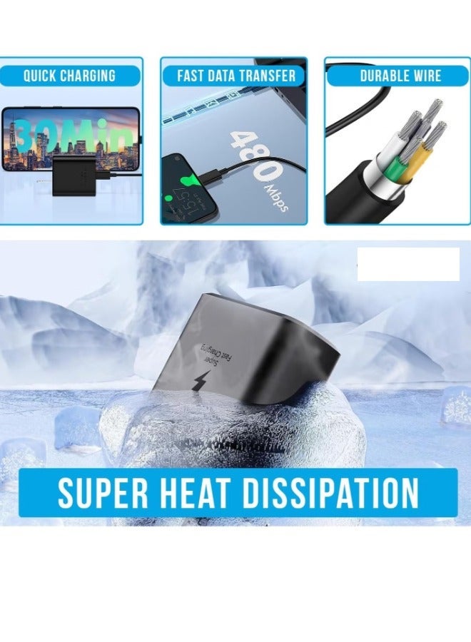 MUNTAQI Fast Charger for Samsung Galaxy – 45W Charger Head with Charging Cable, Travel Adapter, Super-Fast Charging (UK Plug with USB Type-C Cable), Black - Image 3