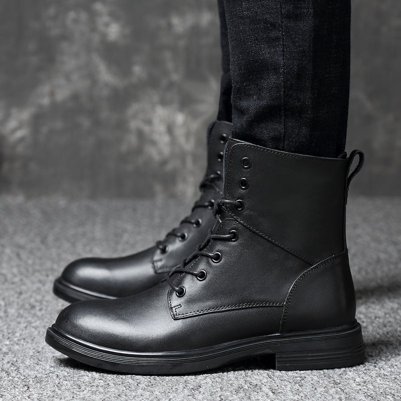 Martin Boots Men'S Winter Fleece-Lined Motorcycle Tooling Plus Size 47 Warm 48 Men'S Boots 49 High-Top 50 Genuine Leather Shoes - Image 5