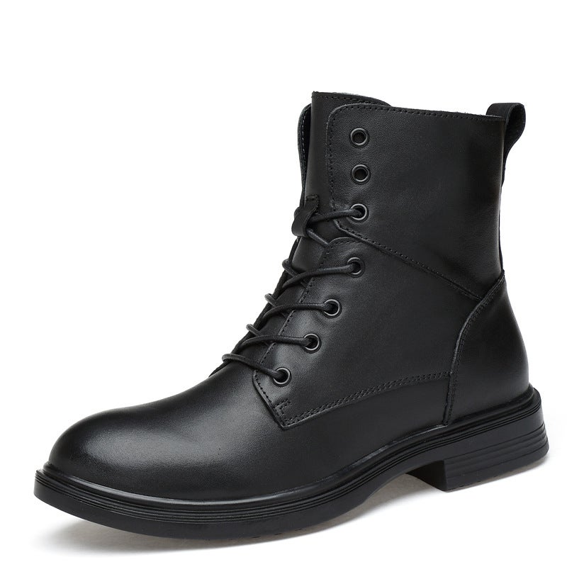Martin Boots Men'S Winter Fleece-Lined Motorcycle Tooling Plus Size 47 Warm 48 Men'S Boots 49 High-Top 50 Genuine Leather Shoes - Image 1