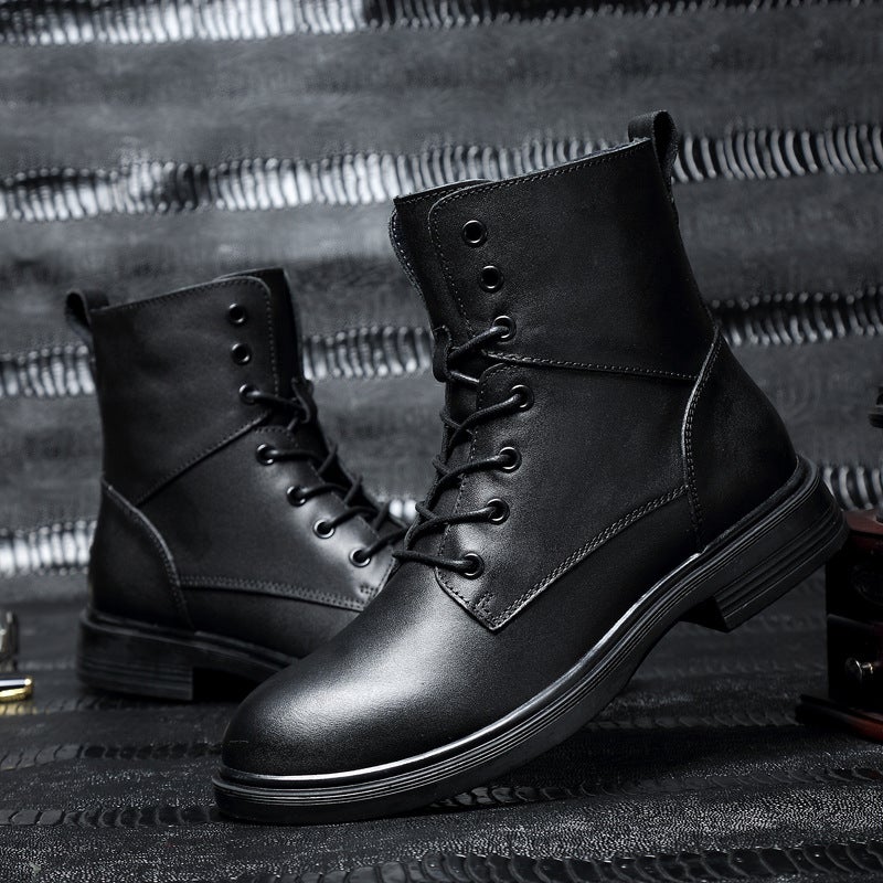Martin Boots Men'S Winter Fleece-Lined Motorcycle Tooling Plus Size 47 Warm 48 Men'S Boots 49 High-Top 50 Genuine Leather Shoes - Image 3