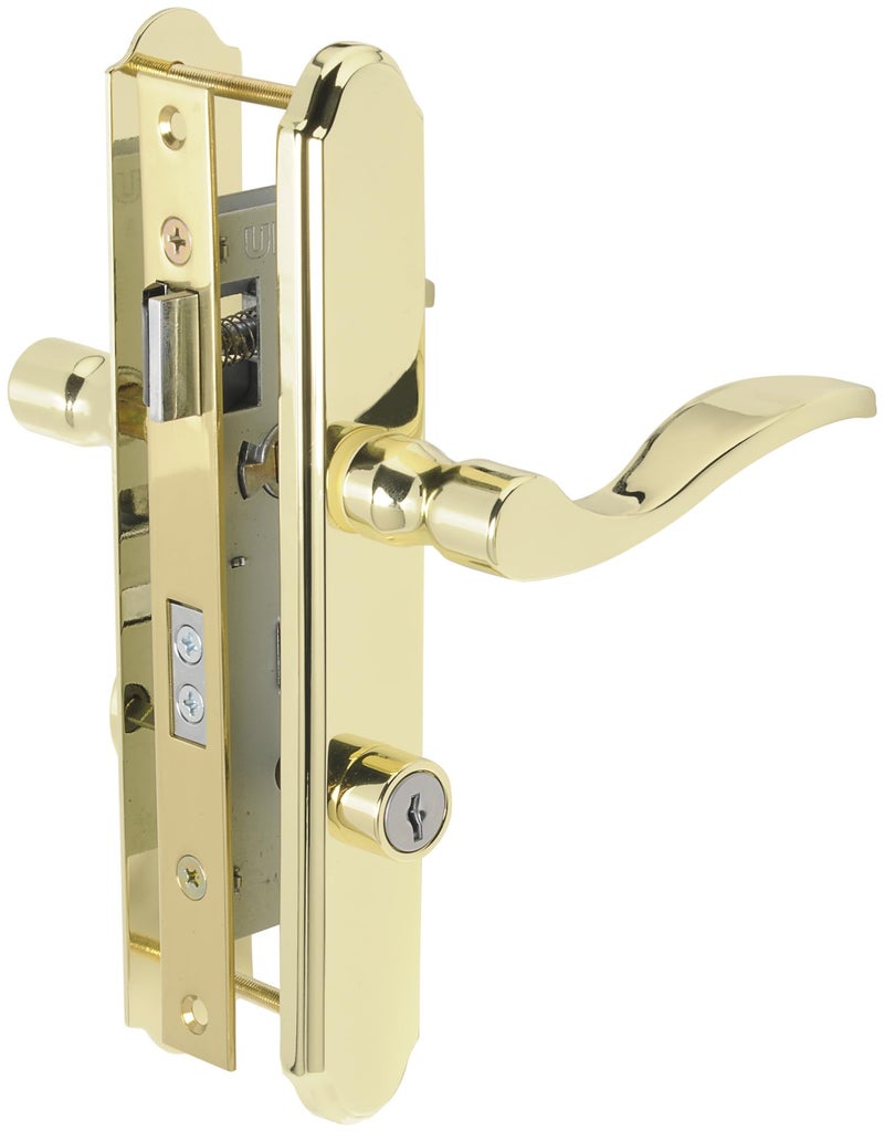 Wright Products - Serenade Mortise Keyed Lever Mount Latch with Deadbolt for Screen and Storm Doors, Polished Brass - Image 5