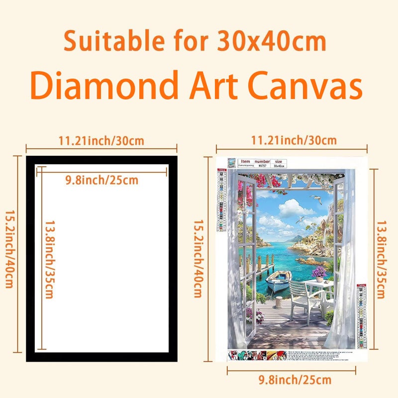 Majreey Diamond Art Frame 12x16 Inch - Diamond Painting Frames 30x40 cm Painting Suitable for 10x14in(25*35cm) Picture, Magnetic Diamond Frame, Suitabble Frames Painting for Wall Window Door - 6 Pack (Black) - Image 2