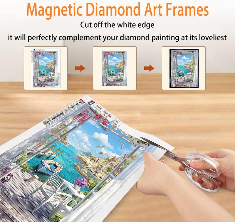 Majreey Diamond Art Frame 12x16 Inch - Diamond Painting Frames 30x40 cm Painting Suitable for 10x14in(25*35cm) Picture, Magnetic Diamond Frame, Suitabble Frames Painting for Wall Window Door - 6 Pack (Black) - Image 3