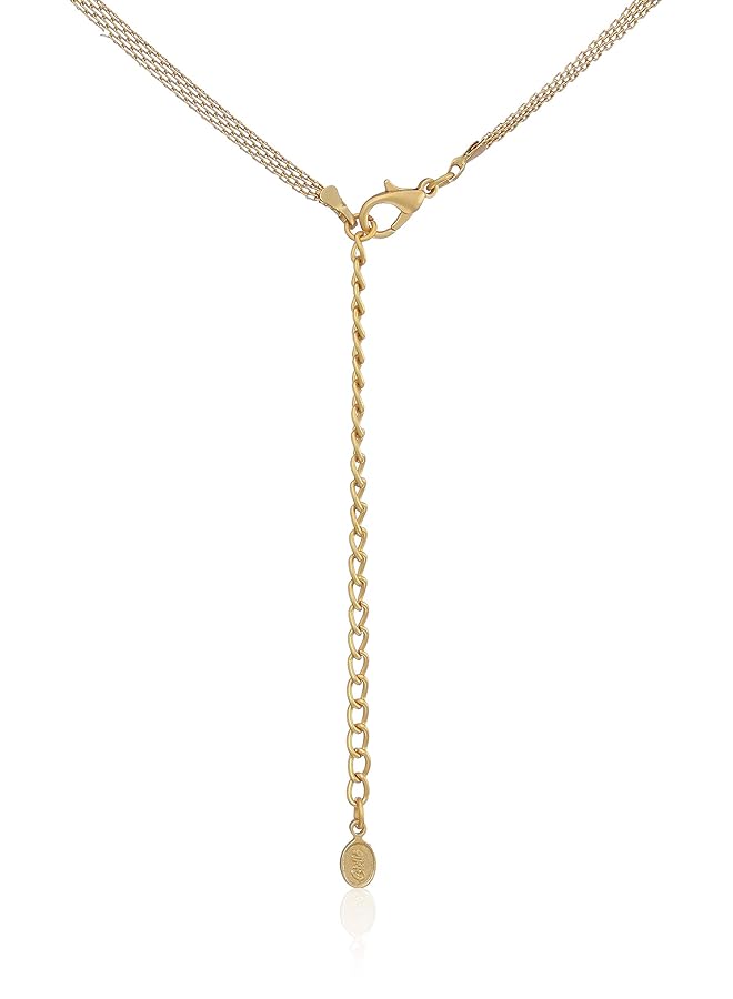 إيروريكس طقم قلادة ألماس أمريكي مطلي بالذهب للنساء - Image 2