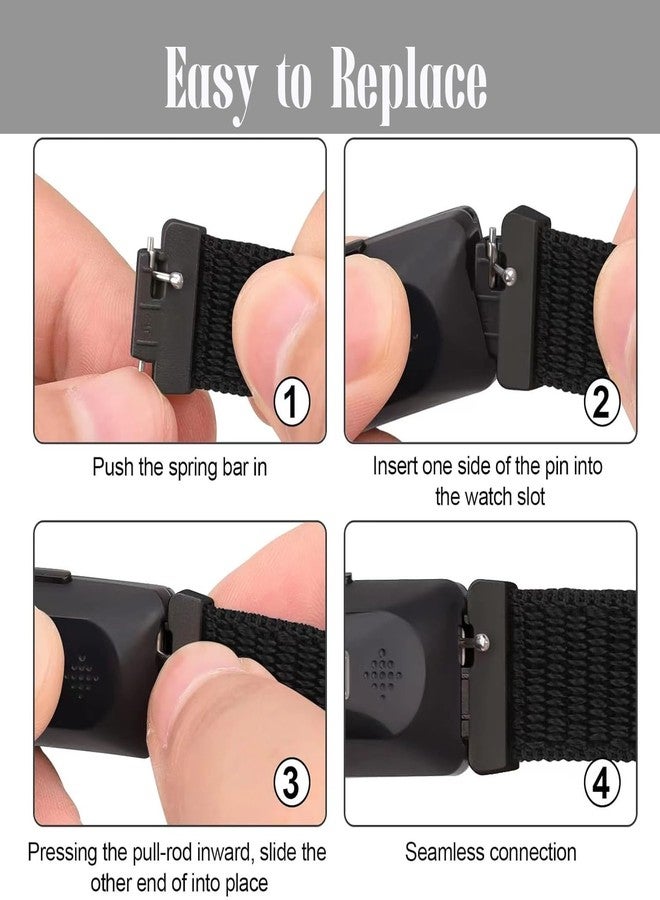 ShuYo Sport Loop Nylon Band Compatible with Fitbit Inspire 3/Inspire 2/Inspire/Inspire HR/Ace 2/Ace 3, Adjustable Rugged Velcro Replacement Wristband Strap for Men Women(4 Pack) - Image 3