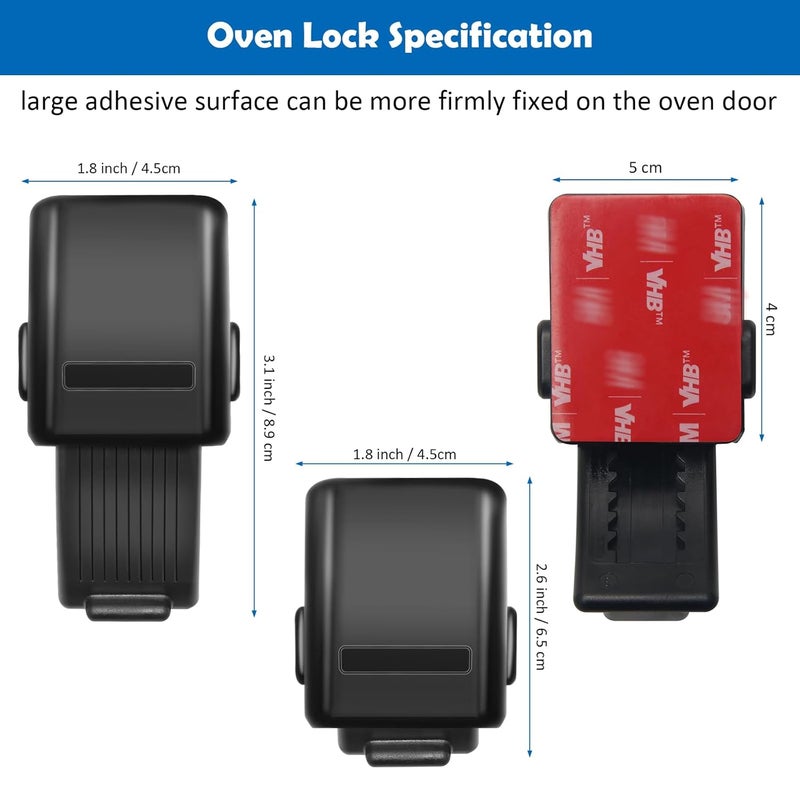 Windspeed 1.8x3.1 Inch Childproof Oven Door Lock 2 Pack Updated Oven Front Lock Child Safety Oven Lock Baby Proofing - Image 5