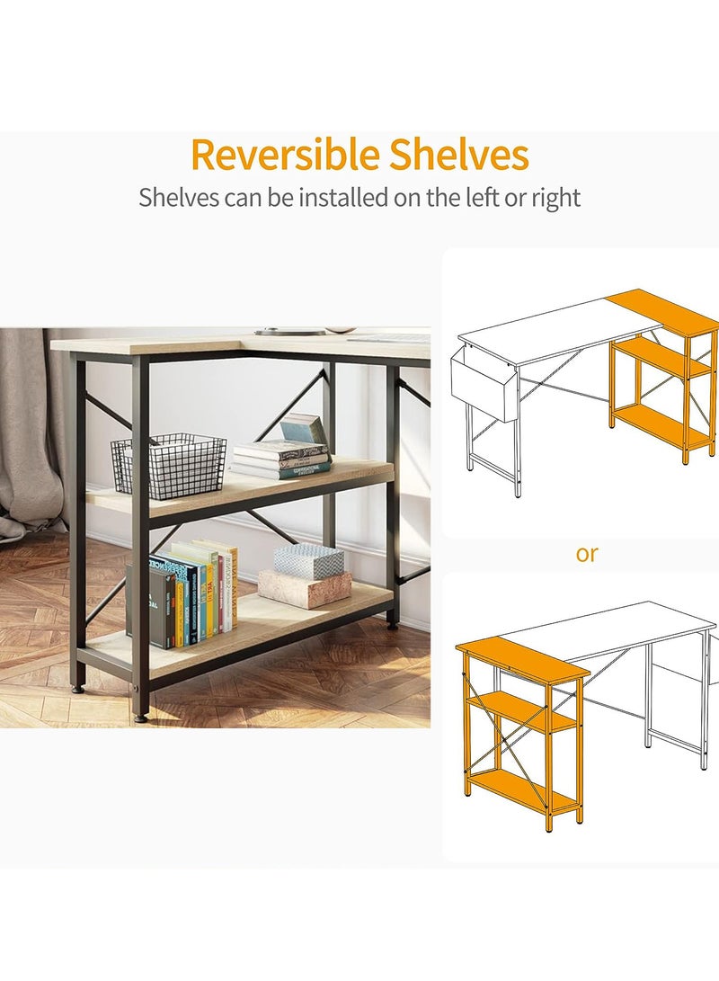 زويهاو مكتب ألعاب على شكل حرف L مقاس 40 بوصة مع أرفف تخزين ومكتب زاوية ومكاتب منزلية مع حقيبة تخزين - Image 4