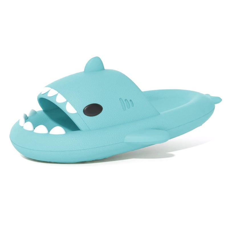 Slides for Women Men Thick Cloud Pillow Slippers | Non-Slip 1.57" Thick Sole EVA Open Toe Shark Sandals for Indoor Beach Shower Pool - Image 1