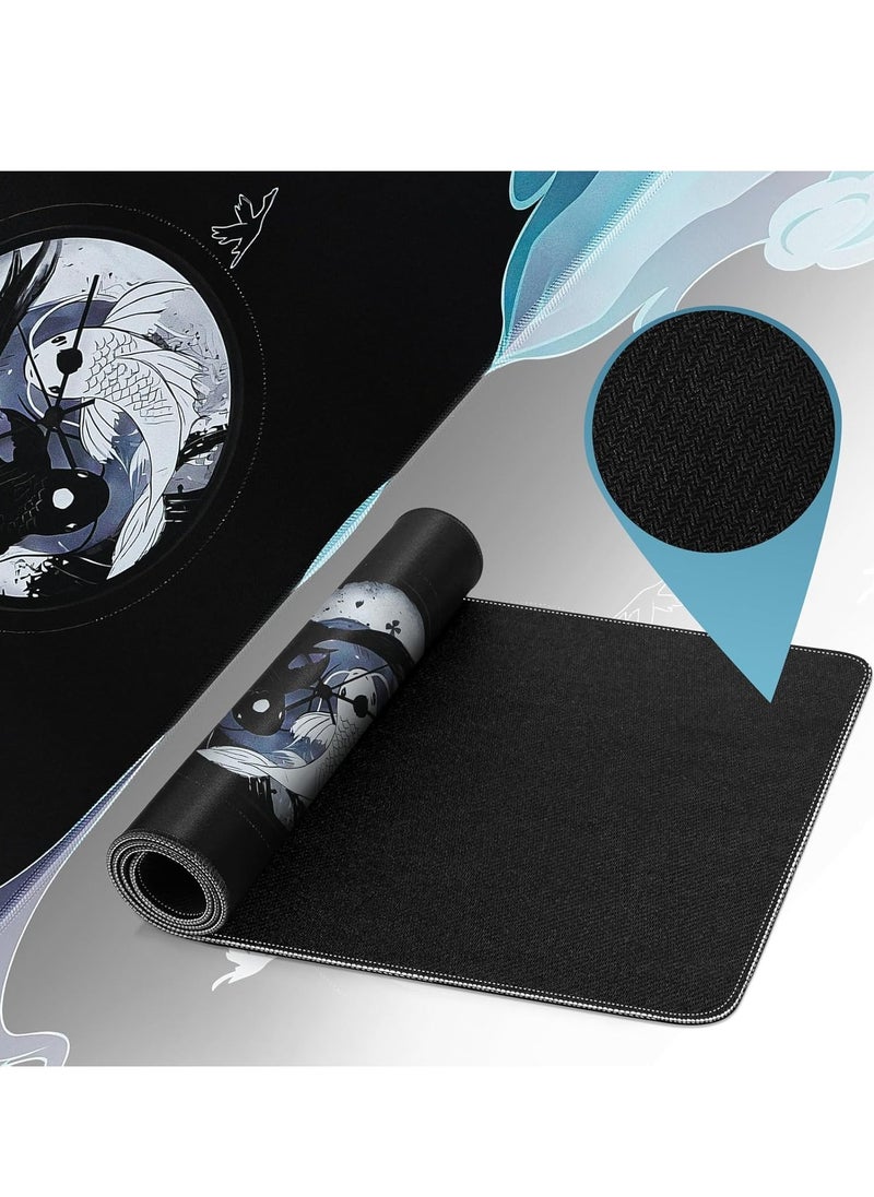 Generic - Tai Chi Life and Death Gaming large gaming Mousepad 30cm x 70cm x 2mm for Computer Gaming, Mat on the Table, Black and White, Large Desk Mats, Keyboard Pads, Large Mouse Pad - Image 1