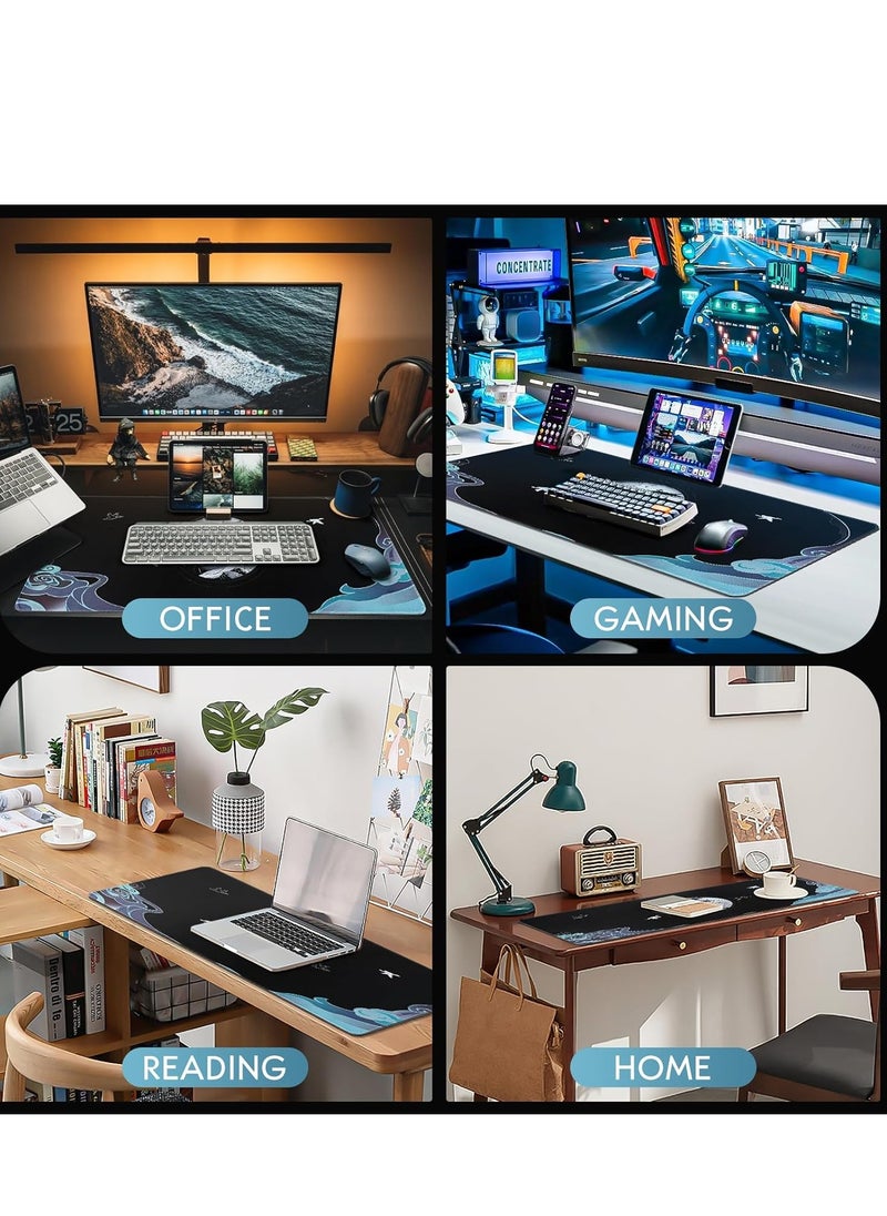 Generic - Tai Chi Life and Death Gaming large gaming Mousepad 30cm x 70cm x 2mm for Computer Gaming, Mat on the Table, Black and White, Large Desk Mats, Keyboard Pads, Large Mouse Pad - Image 1