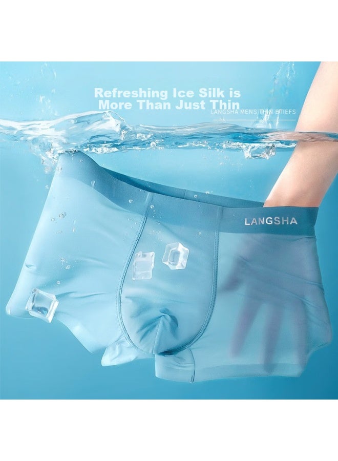 LANG SHA Langsha Men's Underwear, Ice Silk Ultra-thin, Seamless, Breathable, 3a Pure Cotton, Antibacterial, Boxer Briefs, Summer Shorts, Underpants  - Image 2