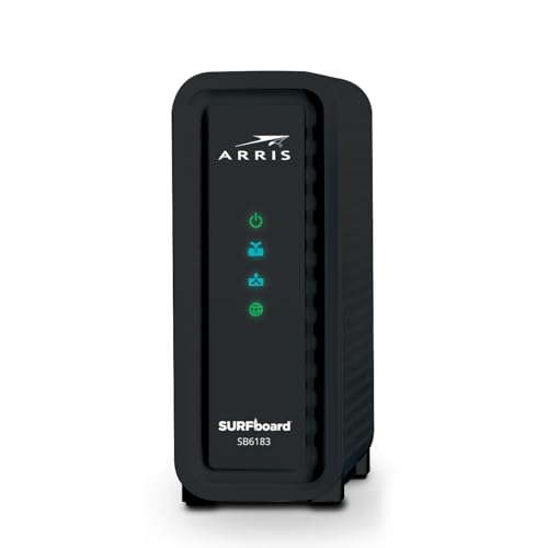 ARRIS SB6183 Cable Modem Fast DOCSIS 30 16x4 Gigabit Check with your provider for compatibility 1 Gbps Port 400 Mbps Max Internet Speed 2 Year Warranty - Image 1