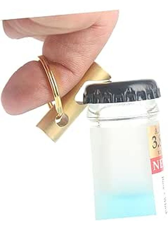 Brass Bottle Opener Keychain Set 2 Pack Portable Manual Can Lid Lifter For Travel - Image 1