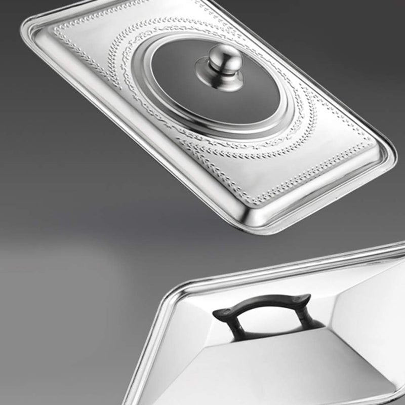 Baster Buffet Stainless Steel Pan Cover Lid for Chafing Dishes and Steam Table Pans Pan Lids for Food Warmer Buffet Serving Chafing Dishes Without Window S Cooking Tool Griddle Cover - Image 4