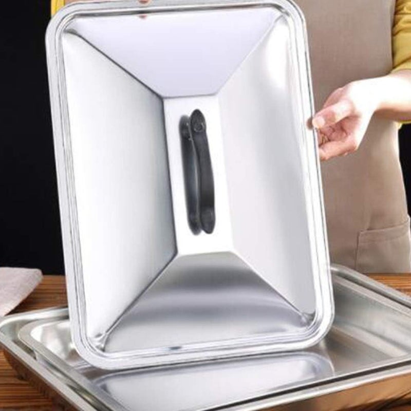 Baster Buffet Stainless Steel Pan Cover Lid for Chafing Dishes and Steam Table Pans Pan Lids for Food Warmer Buffet Serving Chafing Dishes Without Window S Cooking Tool Griddle Cover - Image 5