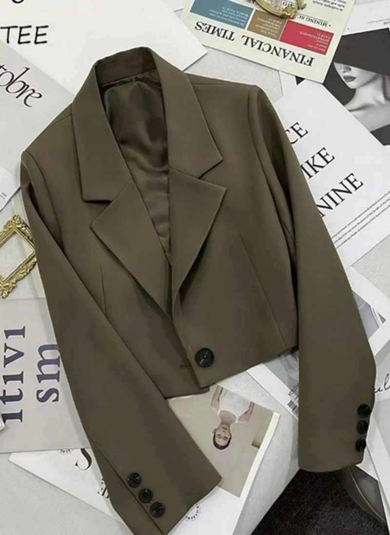 Take Two Olive Green Button-Front l Long Sleeve Blazer