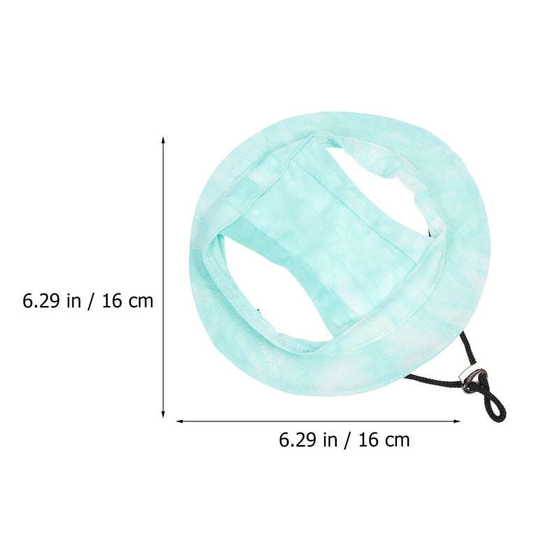 Adjustable Cotton Dog Sun Hat With Ear Protection Mint Green Medium Size - Image 3