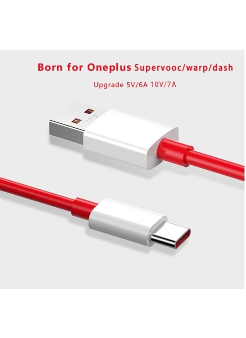 "Dynamic Red Super Fast USB Type-C Cable – Perfect for OnePlus 11, 10 Pro, Nord N20, 8T, and More!" - Image 4