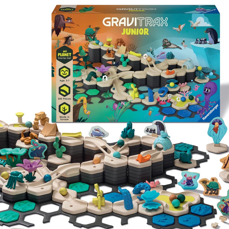 Gravitrax مجموعة بداية غرافيتراكس جونيور XXL كوكبي المرح والتعلم التعليمي لمرحلة ما قبل المدرسة تجربة بناء مسار الكرات الصديقة STEM التعلم التفاعلي معتمد من MESH للأطفال من عمر 3 سنوات وما فوق - Image 3