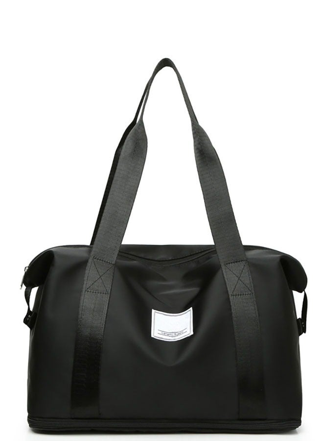 HAWAWA Expandable Travel Duffel Bag, Sports Tote Gym Bag, Shoulder Weekender Overnight Bag with Trolley Sleeve for Women Black - Image 1