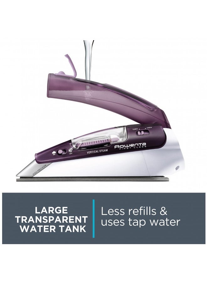 Rowenta - Rowenta Pro Compact Stainless Steel Soleplate Steam Iron For Clothes 200 Microsteam Holes, Cotton, Wool, Poly, Silk, Linen, Nylon 1000 Watts Ironing, Fabric Steamer, Travel, Dual Voltage Da1560 - Image 1