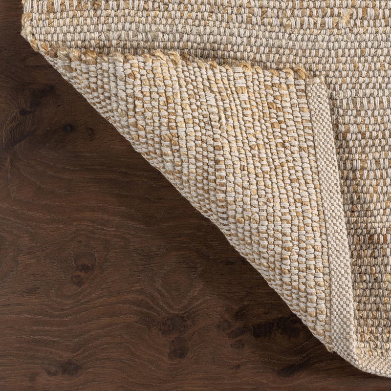 nuLOOM 3x5 Elfriede Jute & Cotton Hand Woven Area Rug, Natural, Solid Rustic Farmhouse Style, Weaved Design, Natural Fiber, For Bedroom, Living Room, Dining Room, Hallway, Office, Entryway - Image 5