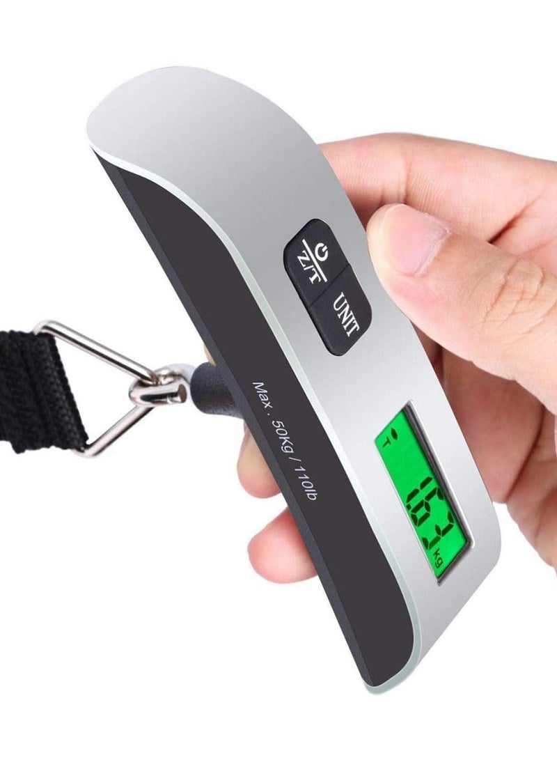 Silver Portable Digital Luggage Weight Scale LCD Digital Suitcase Scale for Travel
