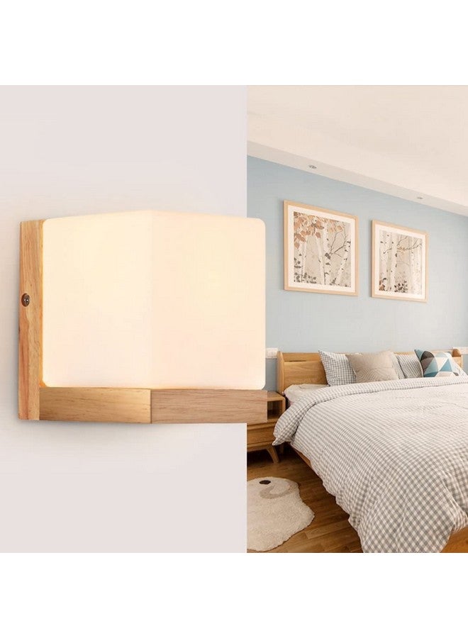 DarkVision Wooden Wall Light for Living Room Modern/Wall Lamps for Bedroom/for Living Room/Wall Lights for Home Decoration/Bedside Wall lamp/Wall lamp Light (Wooden Sqaure, Without Bulb) - Image 2