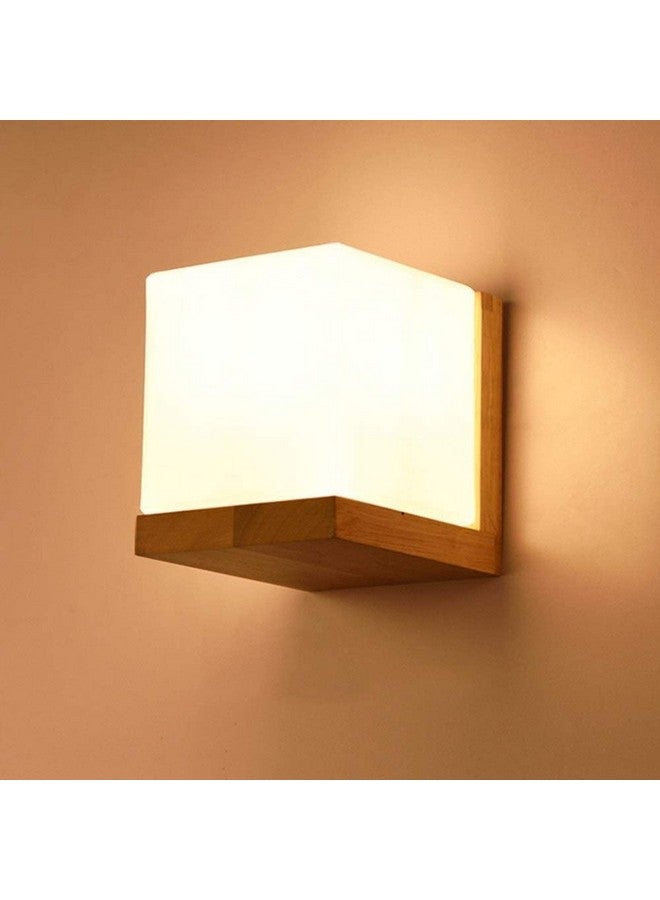 DarkVision Wooden Wall Light for Living Room Modern/Wall Lamps for Bedroom/for Living Room/Wall Lights for Home Decoration/Bedside Wall lamp/Wall lamp Light (Wooden Sqaure, Without Bulb) - Image 1