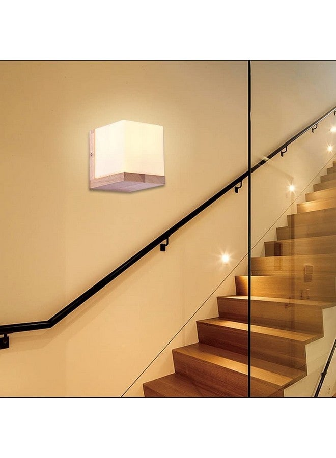 DarkVision Wooden Wall Light for Living Room Modern/Wall Lamps for Bedroom/for Living Room/Wall Lights for Home Decoration/Bedside Wall lamp/Wall lamp Light (Wooden Sqaure, Without Bulb) - Image 5