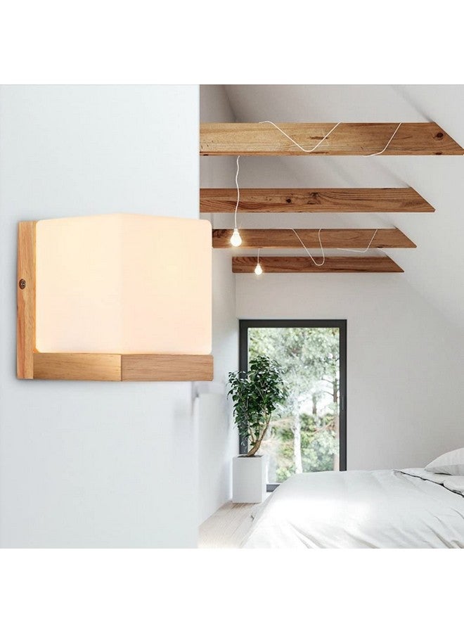 DarkVision Wooden Wall Light for Living Room Modern/Wall Lamps for Bedroom/for Living Room/Wall Lights for Home Decoration/Bedside Wall lamp/Wall lamp Light (Wooden Sqaure, Without Bulb) - Image 4