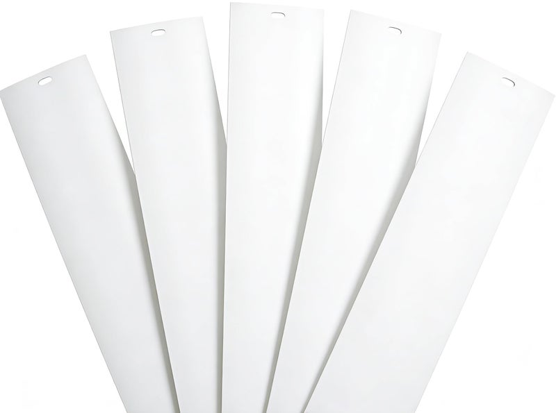FTTIKI 82.5" x 3.5" White PVC Vertical Blind Replacement Slats Curved Smooth (5 Pack) - Image 2