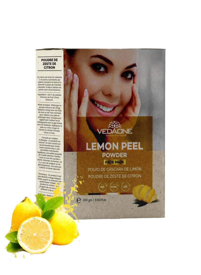 VEDAONE VedaOne Lemon Peel Powder | 100% Natural | 100GM | Anti-Acne, De-Tan, Vitamin C Face Pack for Instant Glow  - Image 1