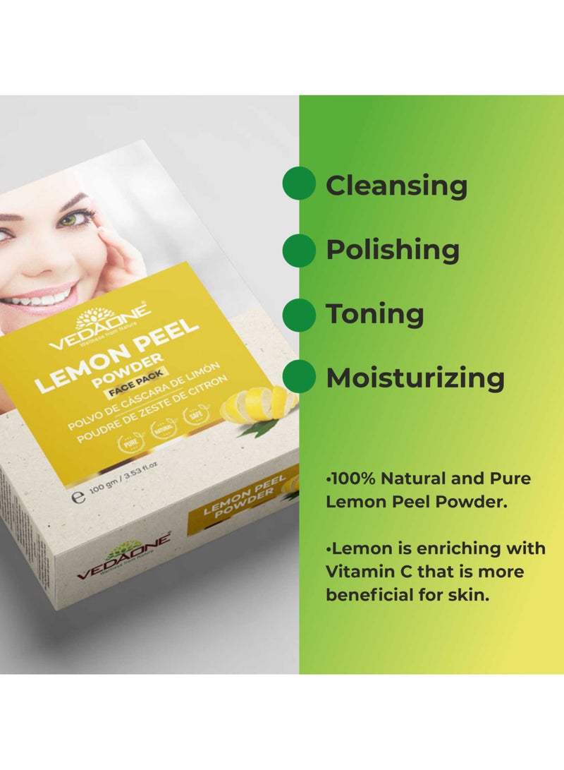 VEDAONE VedaOne Lemon Peel Powder | 100% Natural | 100GM | Anti-Acne, De-Tan, Vitamin C Face Pack for Instant Glow  - Image 3