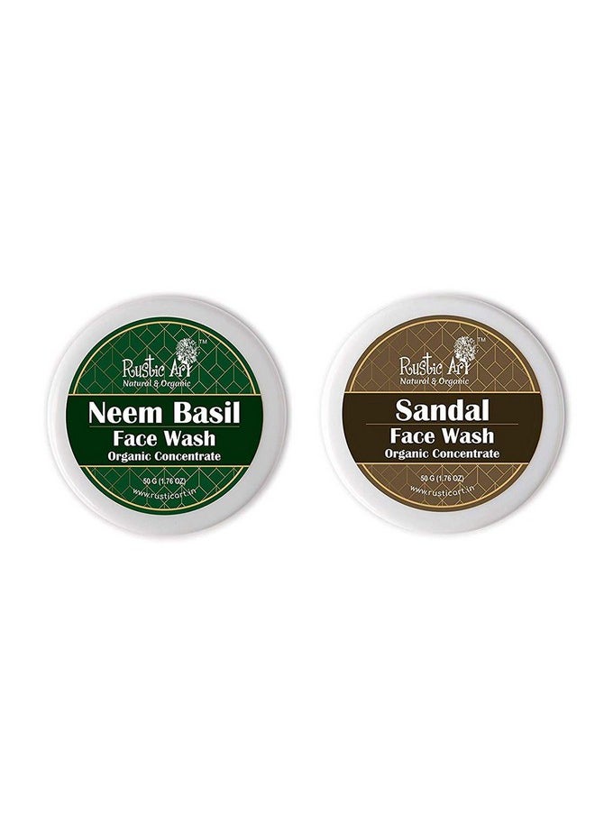 Organic Face Wash Concentrates For Deep Cleansing & De Tanning With Neem Basil & Sandal - 50 Gms Each - pzsku/Z019C4ED79EA4DA7583E1Z/45/_/1733730195/313c42be-58b6-45ef-9a43-406cc9d90734