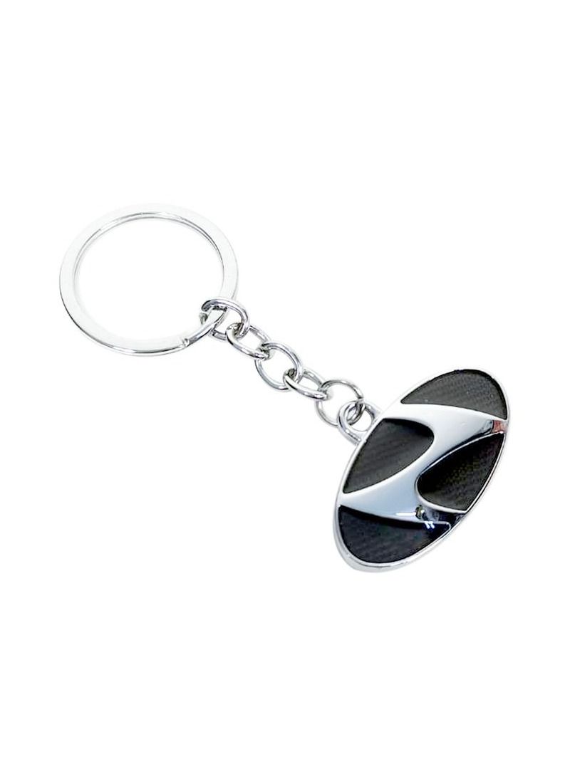 هيونداي سلسلة مفاتيح هيونداي المعدنية بتصميم مستوحى من ألياف الكربون وحلقة متينة لمحبي السيارات - Image 1
