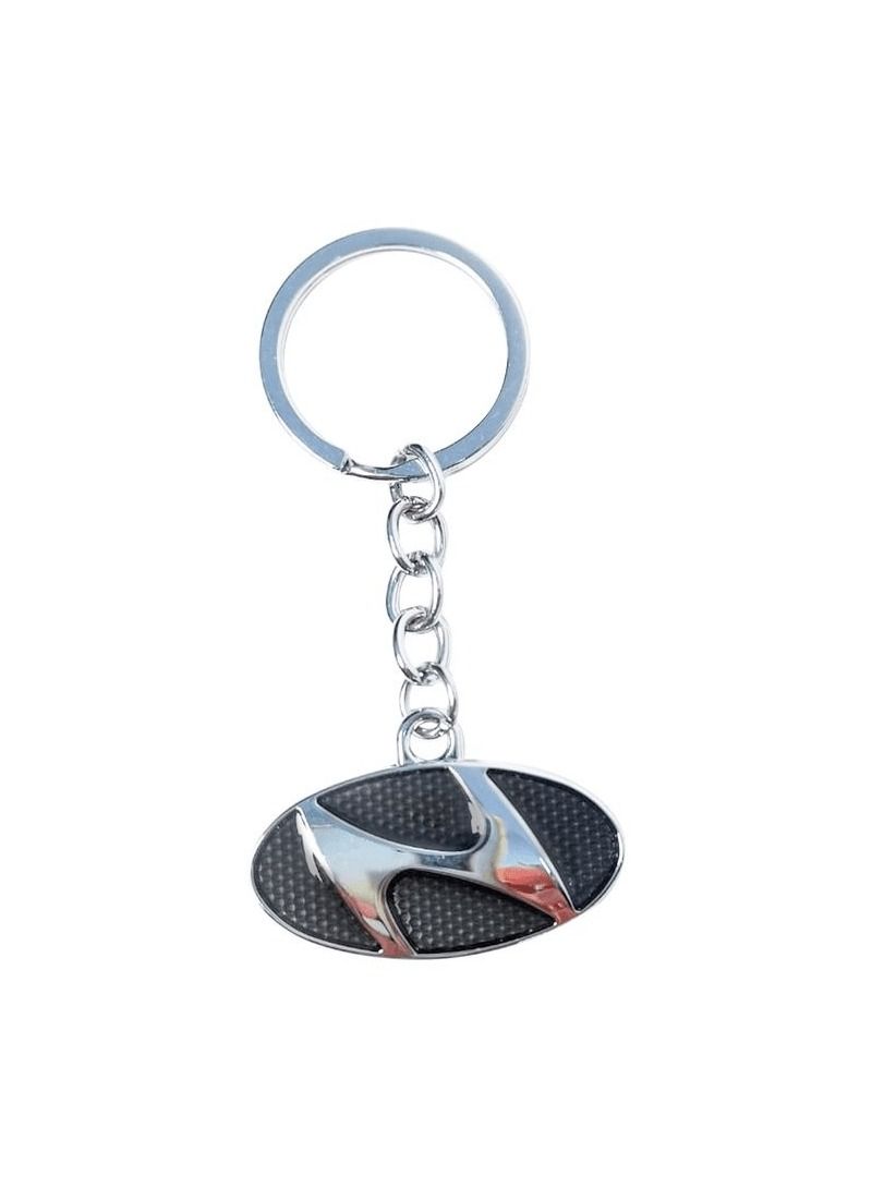 هيونداي سلسلة مفاتيح هيونداي المعدنية بتصميم مستوحى من ألياف الكربون وحلقة متينة لمحبي السيارات - Image 2