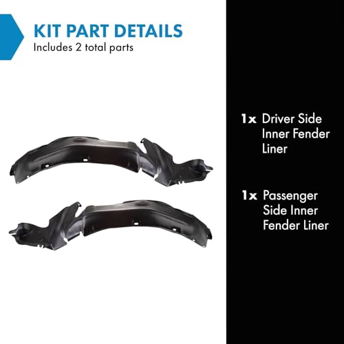 TRQ Inner Fender Liner Set Compatible with 1988-1991 Honda Civic HO1248108 HO1249108 - Image 2