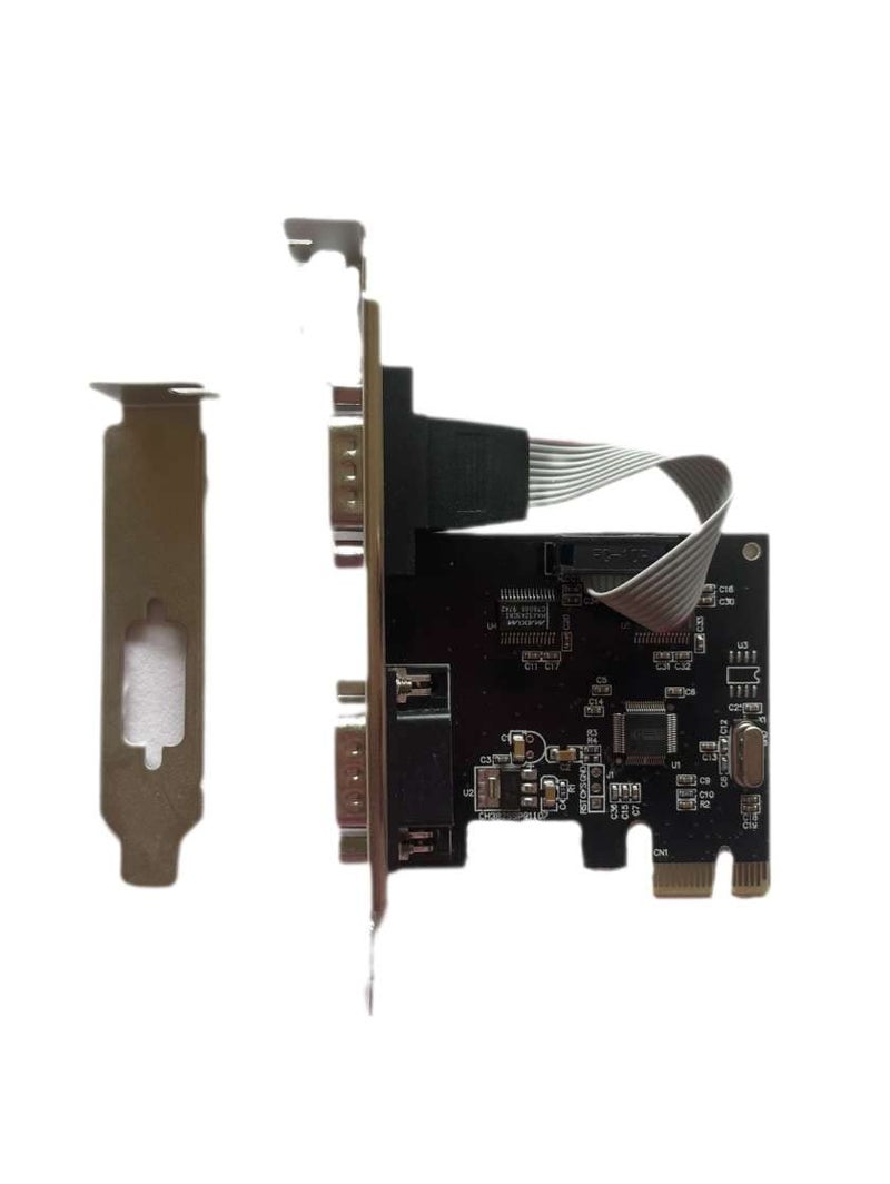 Millennium TECHNOLOGY Pci Express 2 Port Serial Card Pci Express to RS232 (DB9) COM Port Adapter for Desktop with Low Bracket (PCIE-Serial) (2 Port Express Serial) - Image 2